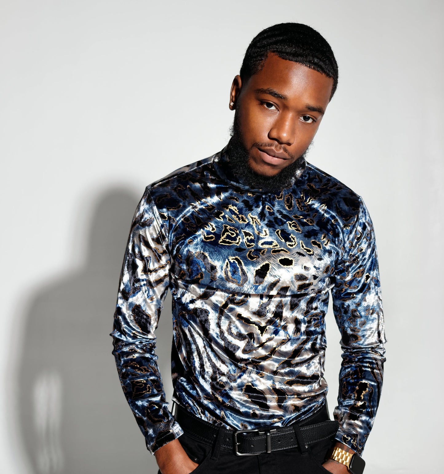 BMW Fierce Blue Long Sleeve Turtleneck Slim Fit