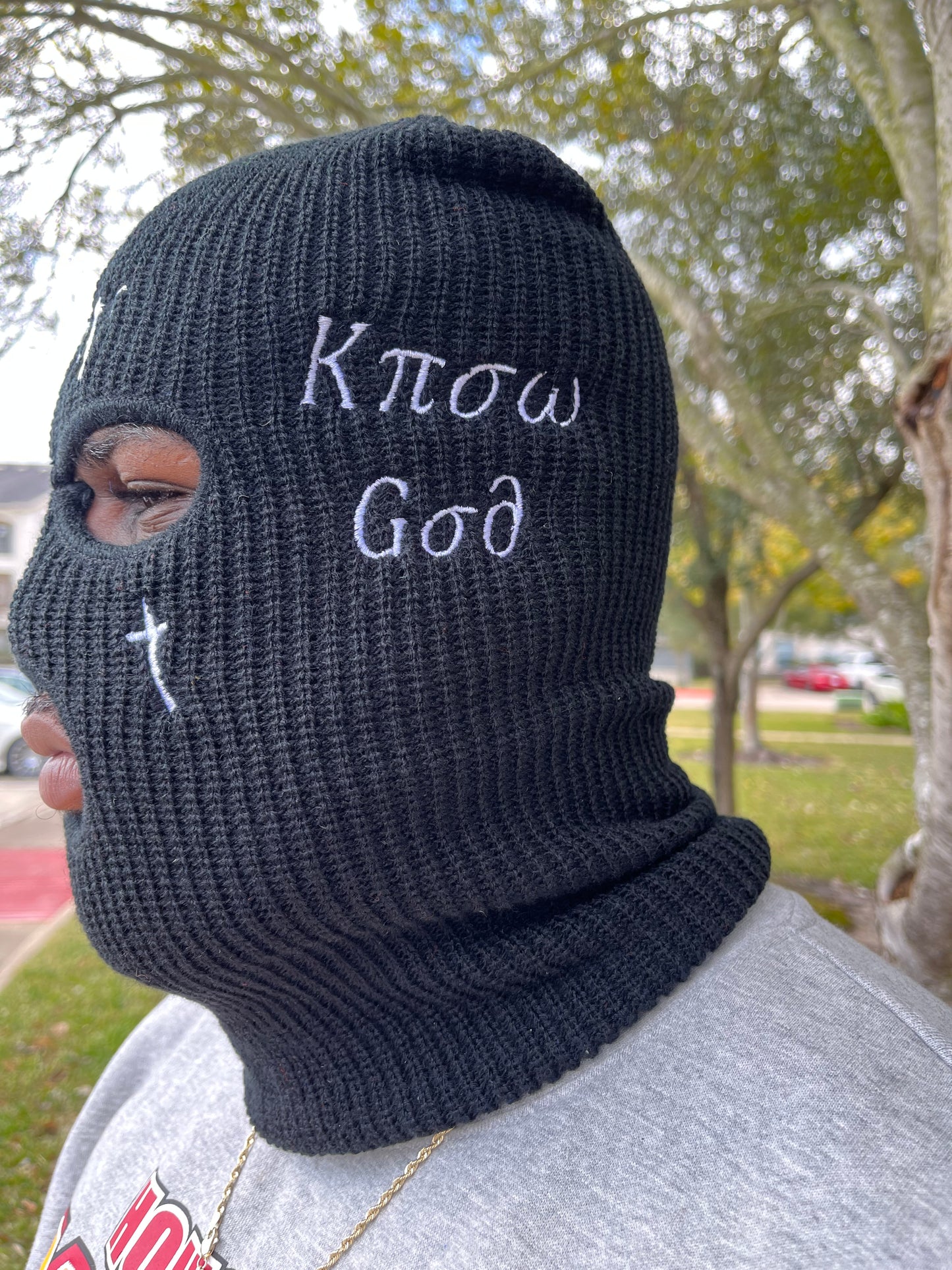 Black Know God, Know Peace Ski Mask