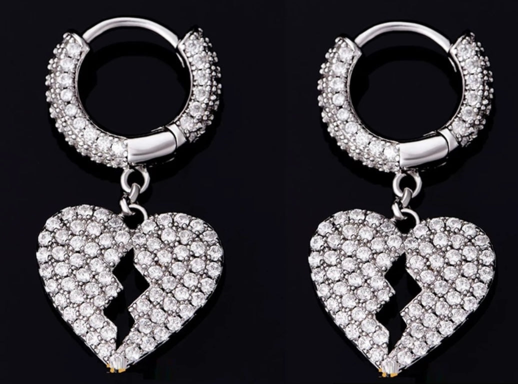 Broken Heart Hoop Earrings