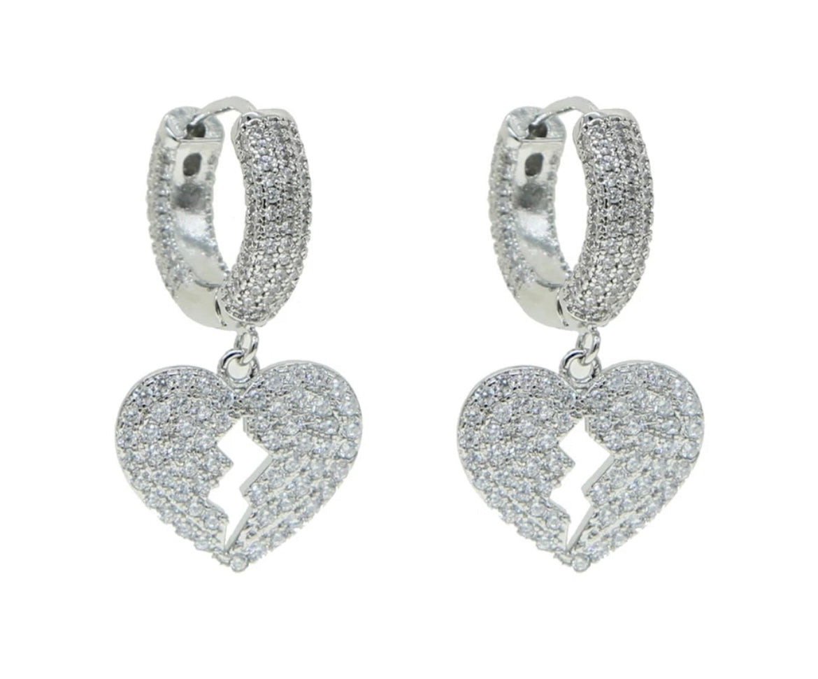 Broken Heart Hoop Earrings