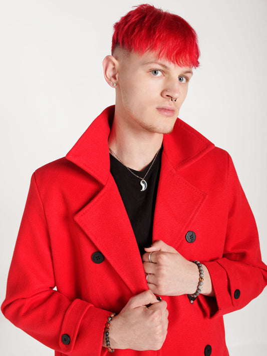 Manteau croisé rouge BMW